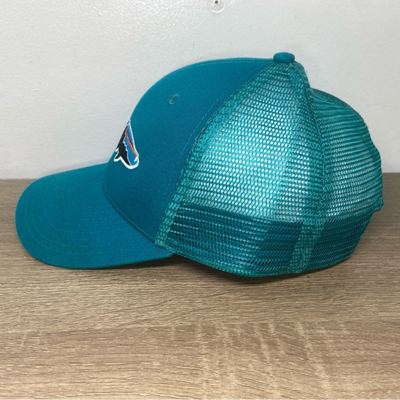 Patagonia Fitz Roy Trout Logo Trucker Hat Mens Snapback Mesh Cap Teal Adjustable - Picture 5 of 16